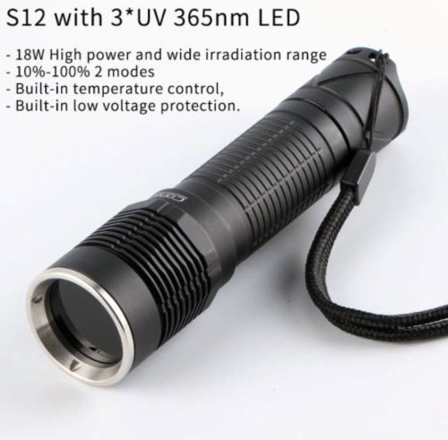 Convoy S12 UV svetilka s 3*UV 365nm LED