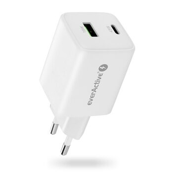 everActive GaN SC-450Q zidni punjač s USB utičnicom i USB-C PD PPS QC4+ 45W