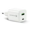 everActive GaN SC-450Q zidni punjač s USB utičnicom i USB-C PD PPS QC4+ 45W