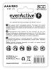 everActive R03/AAA Ni-MH 800 mAh 1,2 V Ni-Mh tölthető akkumulátor, 4 db