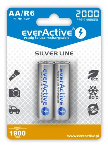 everActive R6/AA 2000mAh 1,2 V Ni-Mh tölthető akkumulátor, 2 db