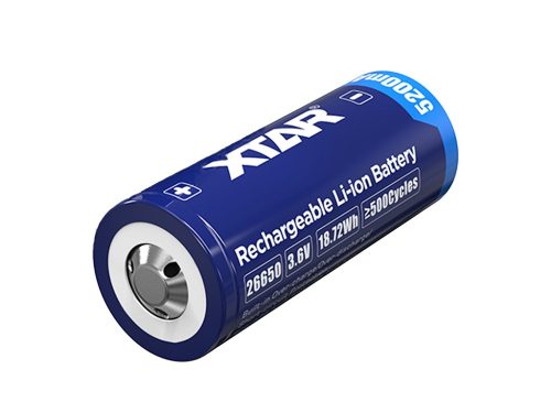 Xtar 26650 tölthető védett li-ion akkumulátor 5200 mAh kapacitással