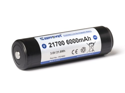 Keeppower 21700 védett tölthető li-ion akkumulátor 6000 mAh kapacitással