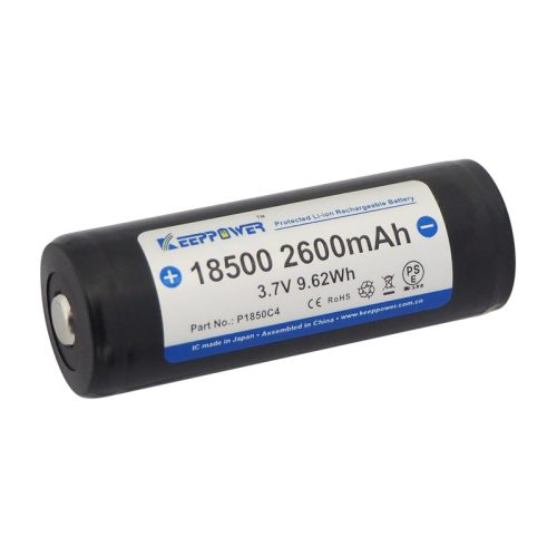 Keeppower 18500 védett tölthető 18500 li-ion akkumulátor 2600 mAh kapacitással