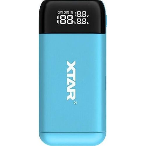 XTAR PB2SL akkumulátor töltő és power bank - kék