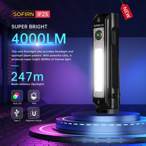 Sofirn IF23 Flashlight 4000lm Powerful XHP50B LED Light 2170