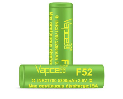 Vapcell F52 5200mah tölthető 21700 li-ion akkumulátor 15 A terhelhetőséggel