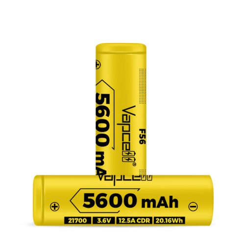 Vapcell F56 5600mah tölthető 21700 li-ion akkumulátor 12.5 A terhelhetőséggel