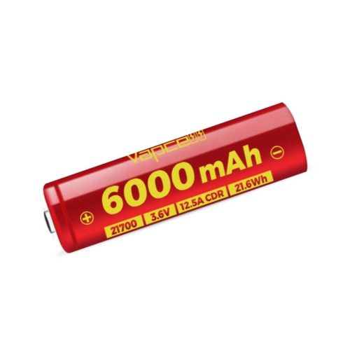 Vapcell F60 6000mah tölthető KÚPOS 21700 li-ion akkumulátor 12.5 A terhelhetőséggel