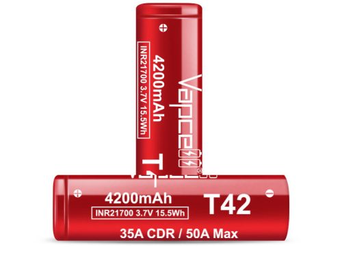 Vapcell T42 4200mah 50/35A tölthető 21700 li-ion akkumulátor