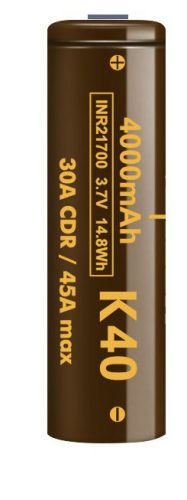 Vapcell K40 KÚPOS 21700 4000mah 30A tölthető li-ion akkumulátor